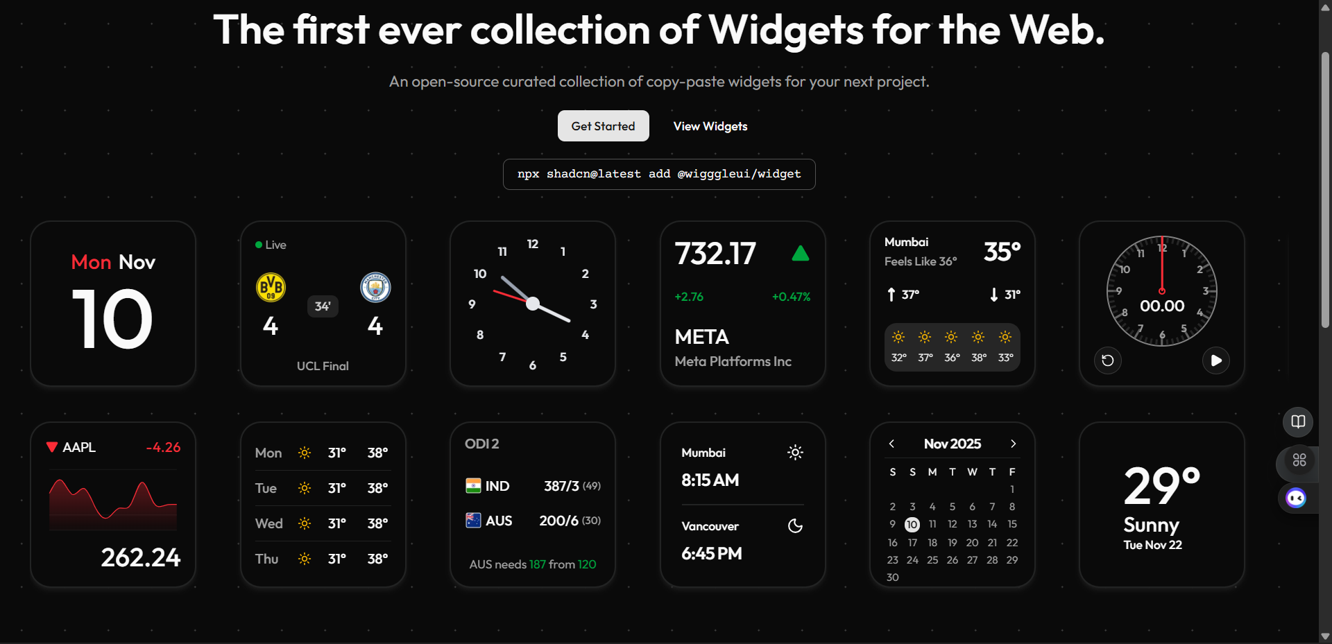 Widget UI